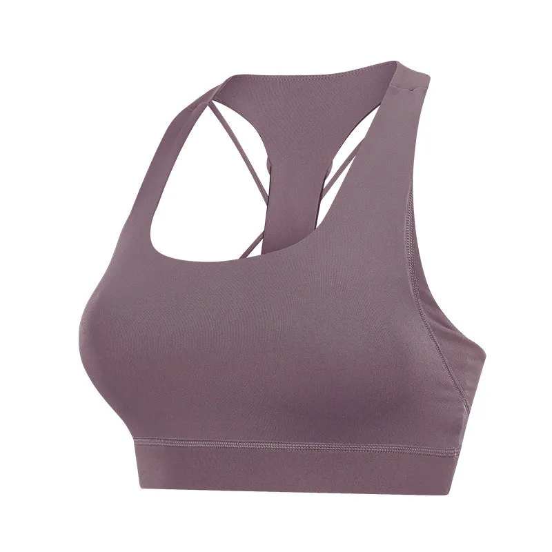 Contrast-panel sports bra