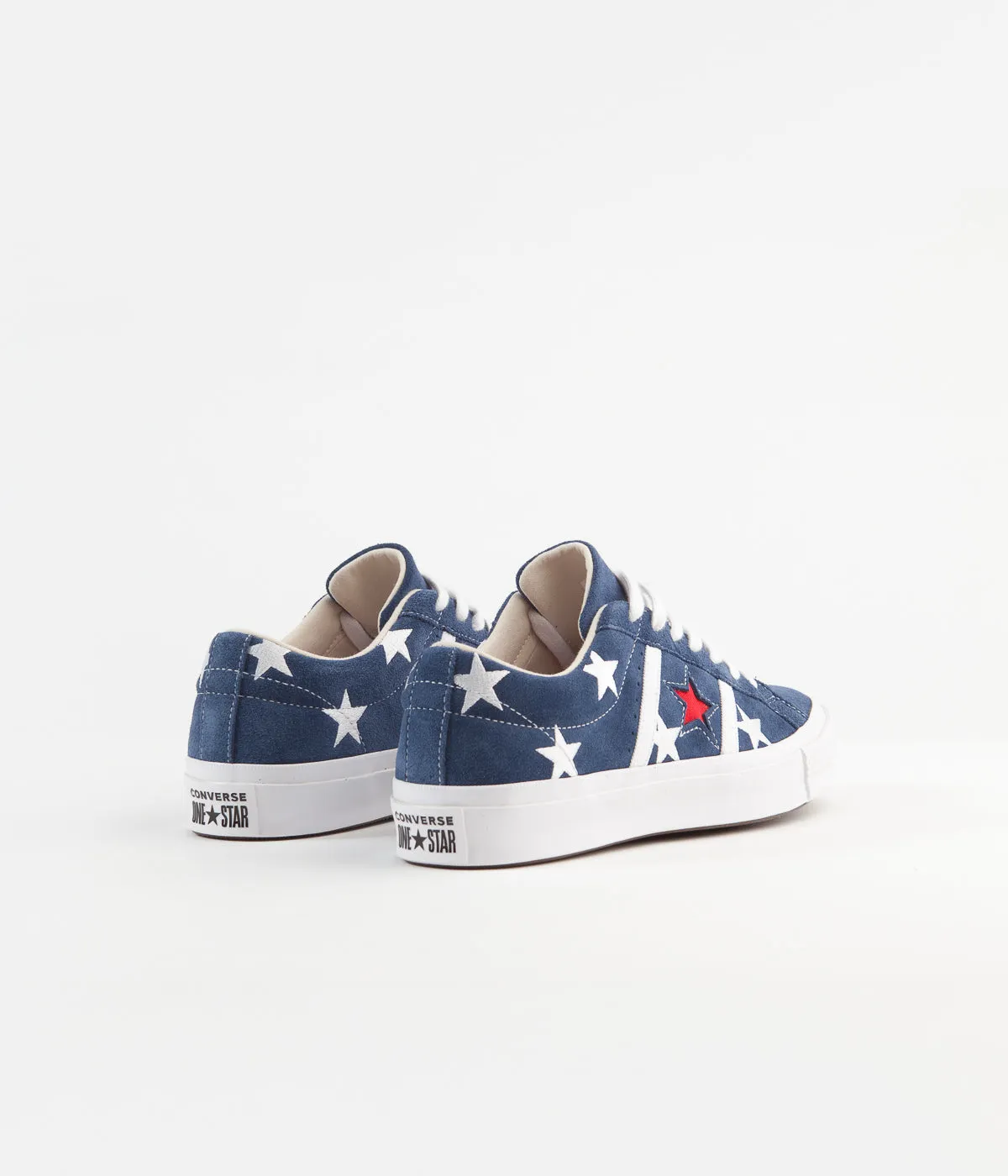 Converse One Star Academy Ox Archive Print Remixed Shoes - Navy / Enamel Red / White