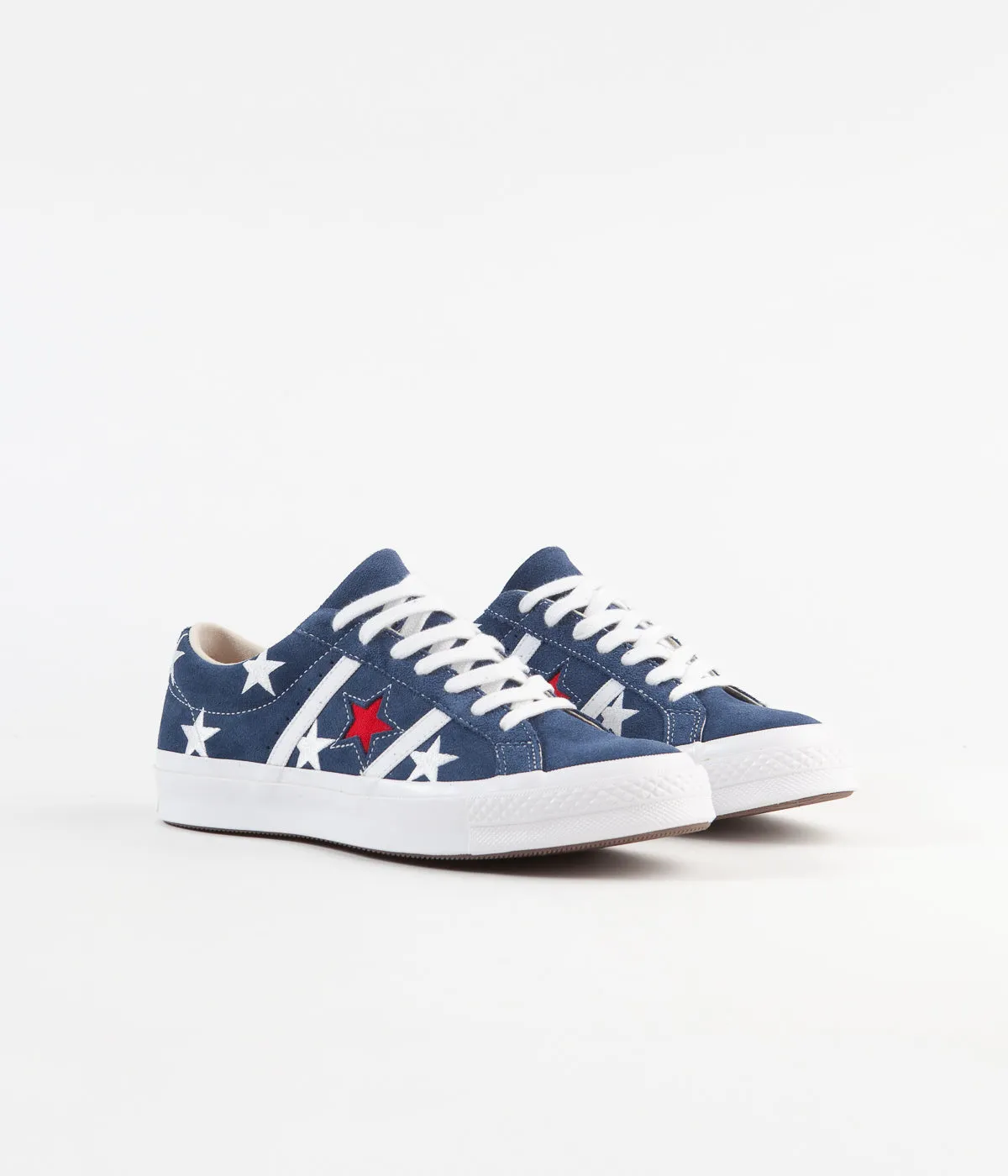 Converse One Star Academy Ox Archive Print Remixed Shoes - Navy / Enamel Red / White