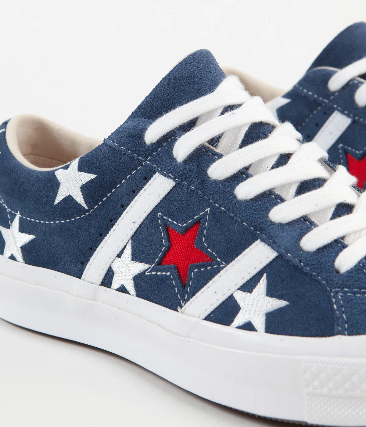 Converse One Star Academy Ox Archive Print Remixed Shoes - Navy / Enamel Red / White