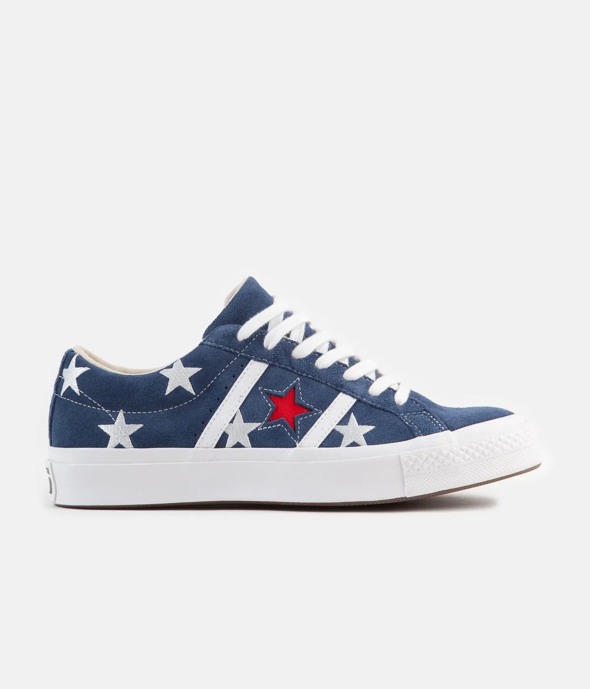 Converse One Star Academy Ox Archive Print Remixed Shoes - Navy / Enamel Red / White