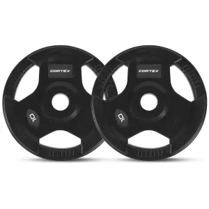 CORTEX 10kg Tri-Grip Olympic Plates 50mm (Pair)