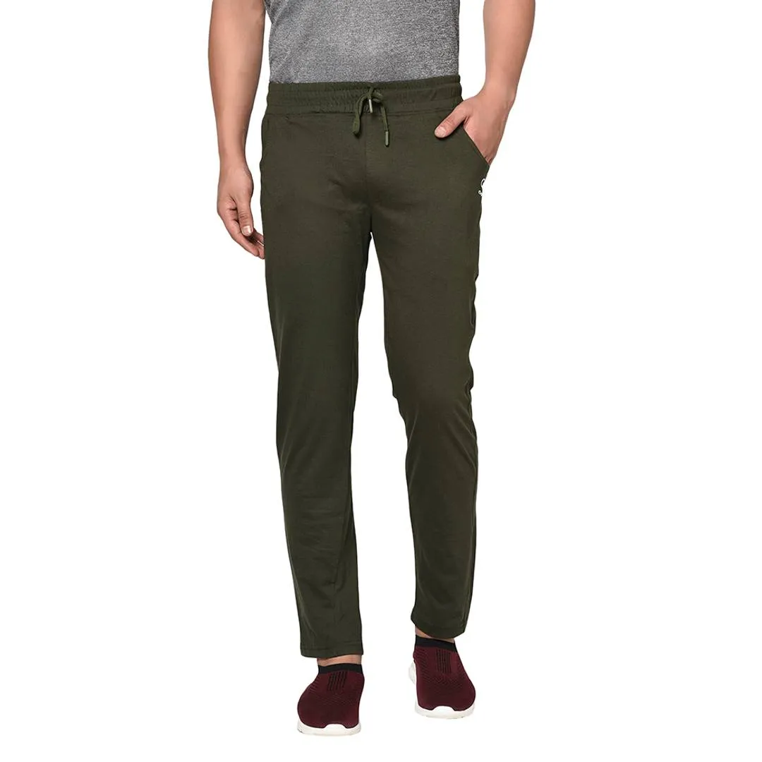 Cotton Blend Olive Track Pant/Pyjama For Men