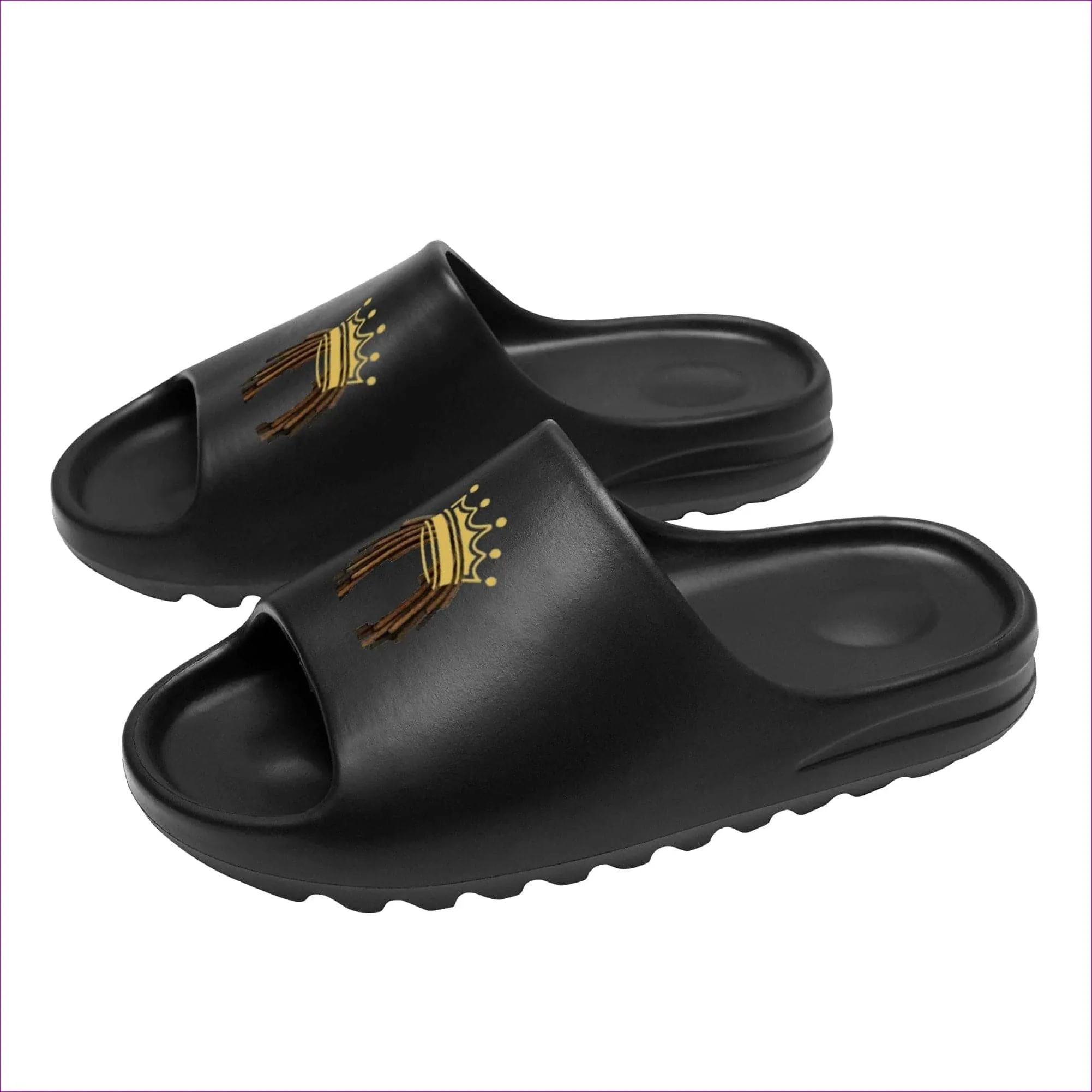 Crowned Dreadz Men's Black Chunky Summer Slides