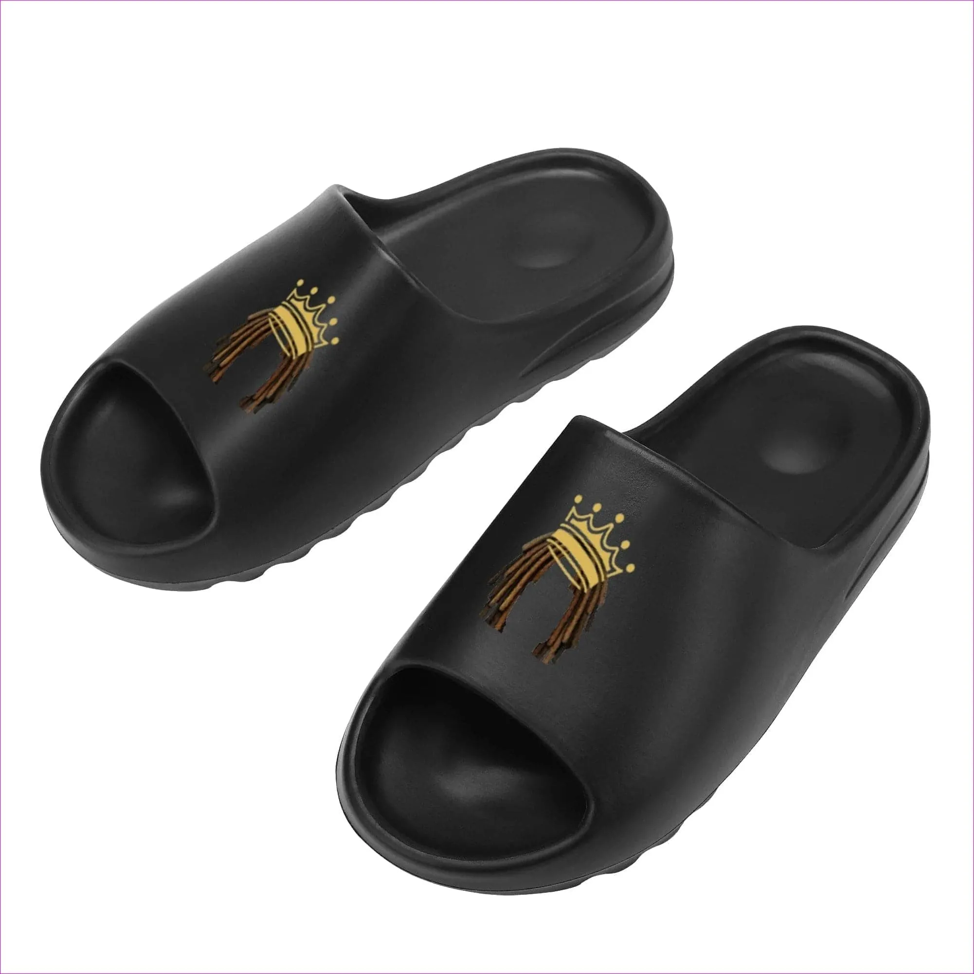 Crowned Dreadz Men's Black Chunky Summer Slides