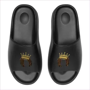 Crowned Dreadz Men's Black Chunky Summer Slides