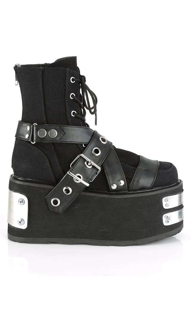 DAMNED-116 Black Canvas Boots