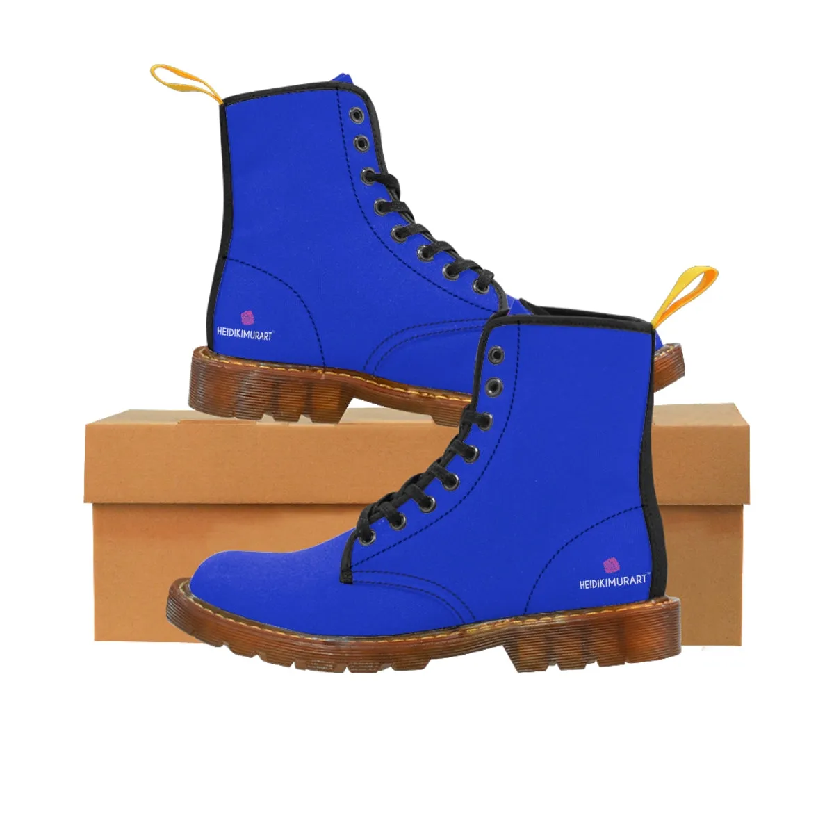 Dark Blue Color Women's Boots, Solid Blue Color Women's Boots, Best Winter Boots For Women