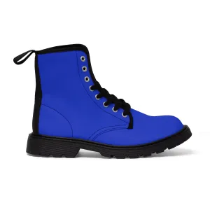 Dark Blue Color Women's Boots, Solid Blue Color Women's Boots, Best Winter Boots For Women