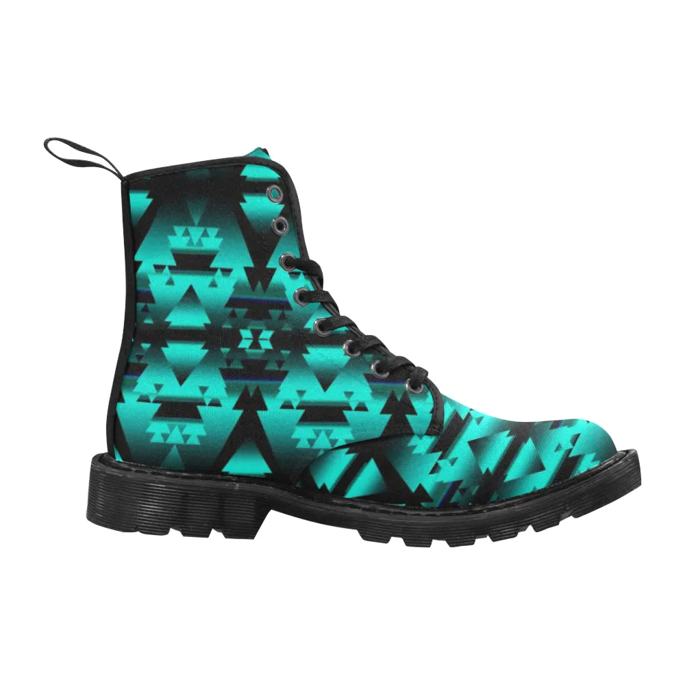 Dark-Teal-Winter-Camp Boots for Women (Black)