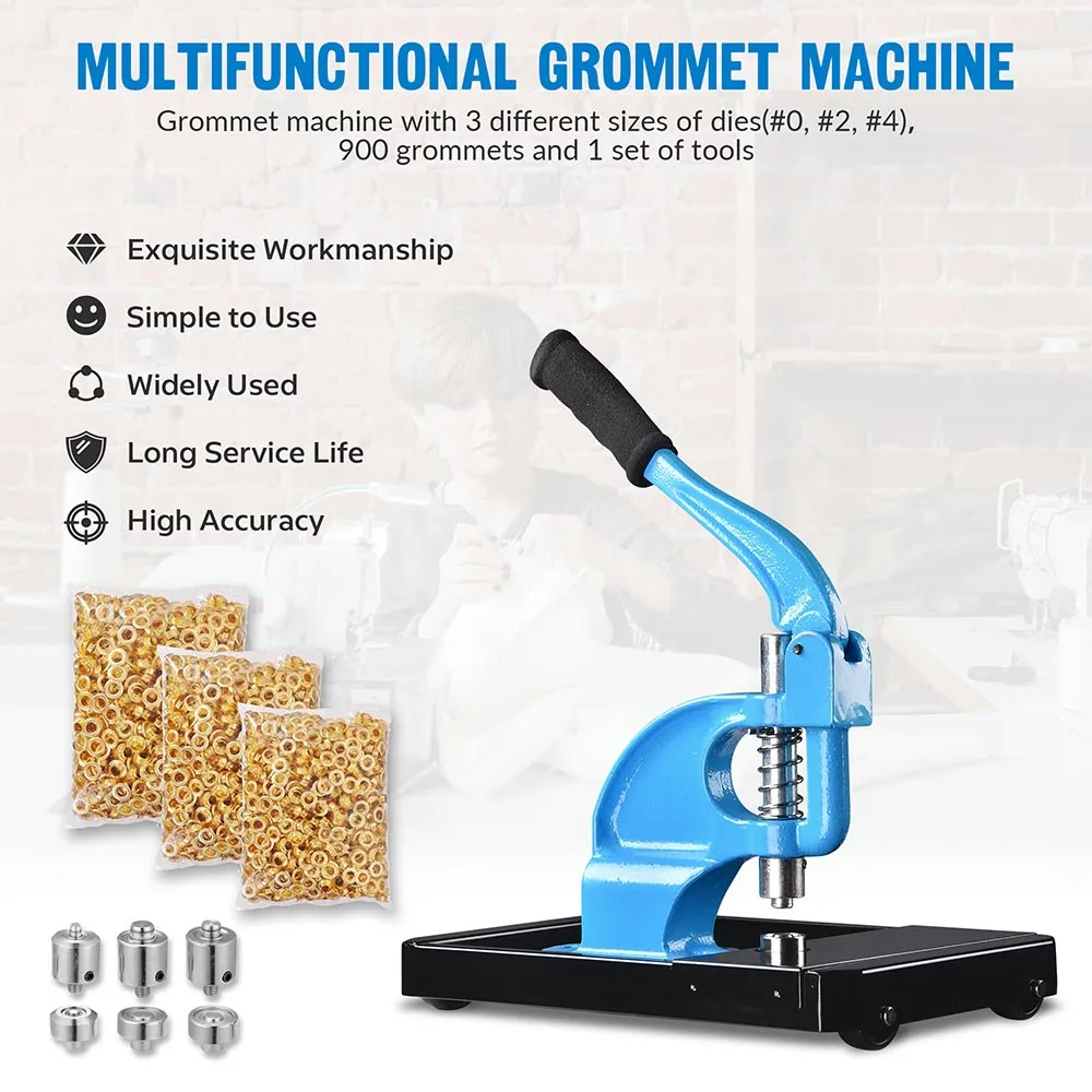 DIY Grommet Press Machine on Wheels w/ #0 #2 #4 Grommets 900pc