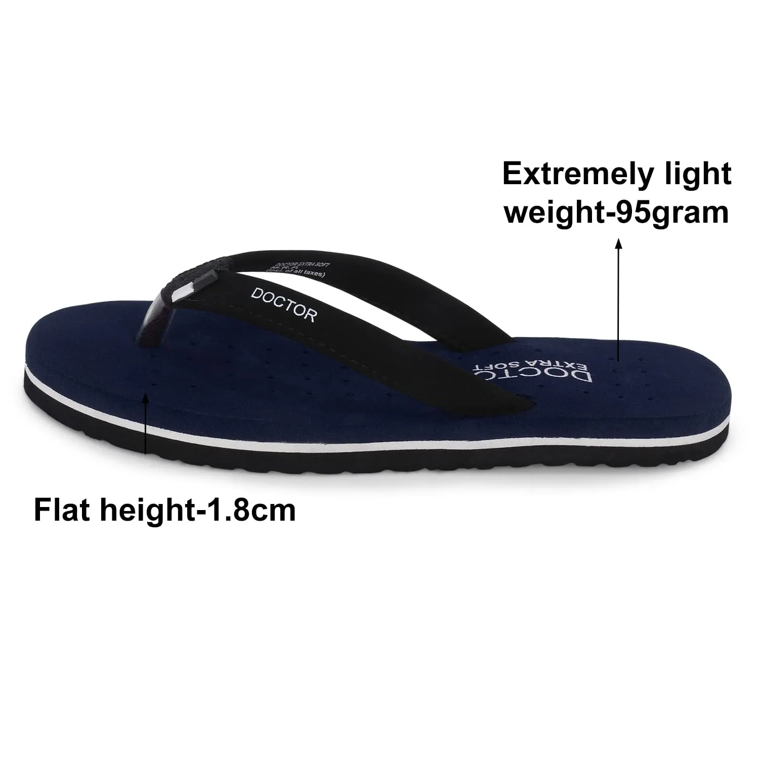 DOCTOR EXTRA SOFT House Slipper for Women's Care Dr Orthopaedic Super Comfort Fitting Flat Cushion Chappal Flip-Flop for Ladies and Girl’s OR-D-19-NAVY-7 UK