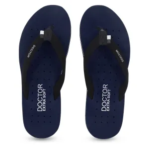 DOCTOR EXTRA SOFT House Slipper for Women's Care Dr Orthopaedic Super Comfort Fitting Flat Cushion Chappal Flip-Flop for Ladies and Girl’s OR-D-19-NAVY-7 UK