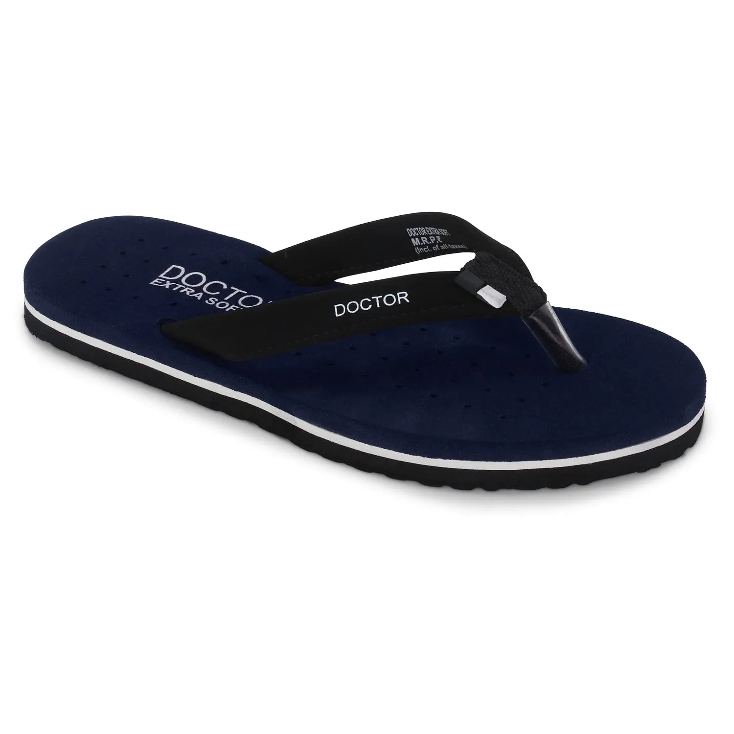 DOCTOR EXTRA SOFT House Slipper for Women's Care Dr Orthopaedic Super Comfort Fitting Flat Cushion Chappal Flip-Flop for Ladies and Girl’s OR-D-19-NAVY-7 UK