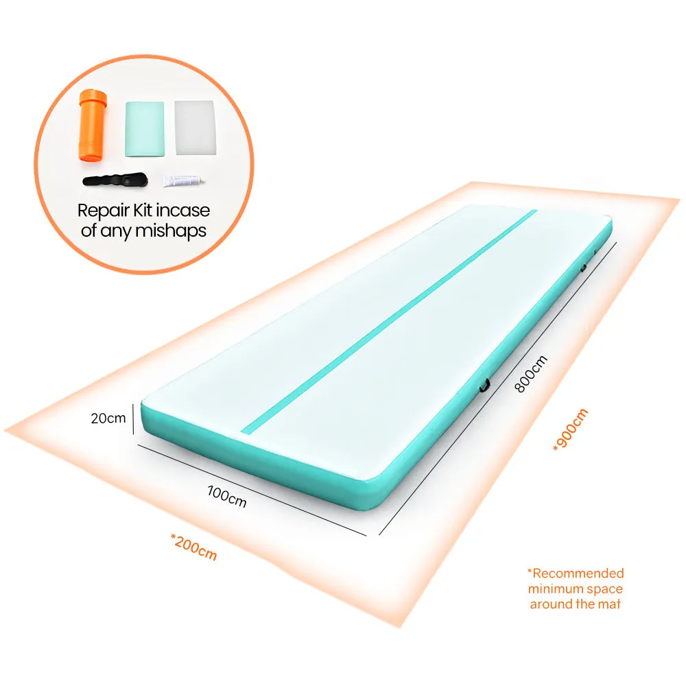 Durable Inflatable Air Track Mat for Gymnastics, 8m - Proflex