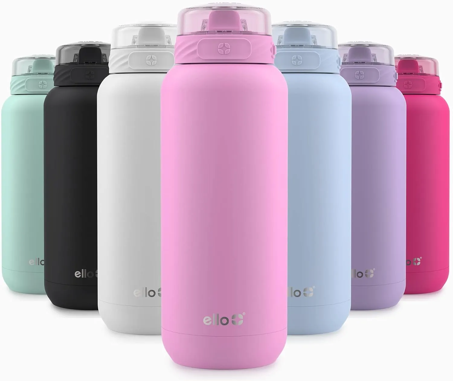 Ello stainless steel water bottle with straw leakproof and reusable