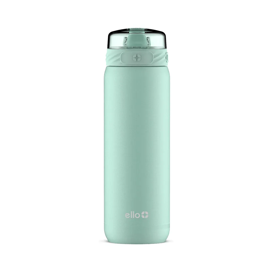 Ello stainless steel water bottle with straw leakproof and reusable