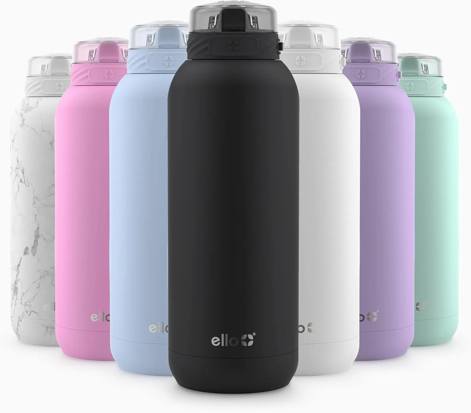 Ello stainless steel water bottle with straw leakproof and reusable