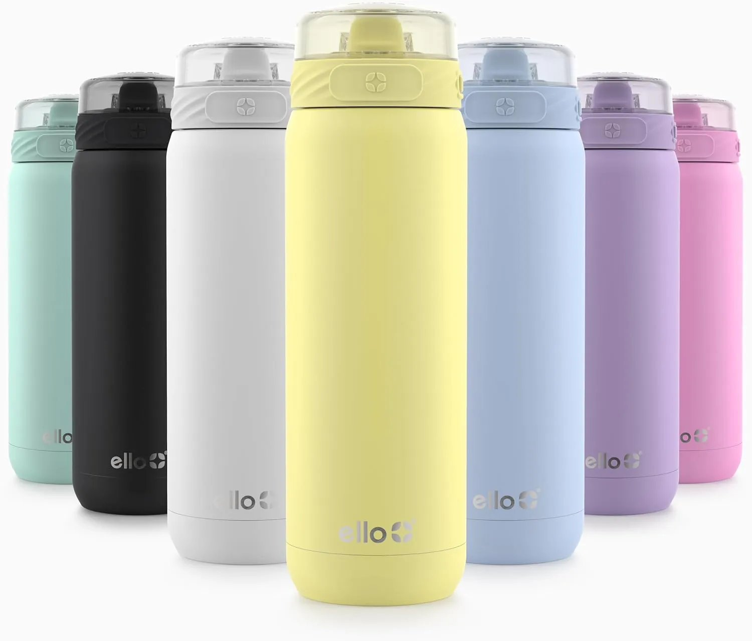 Ello stainless steel water bottle with straw leakproof and reusable