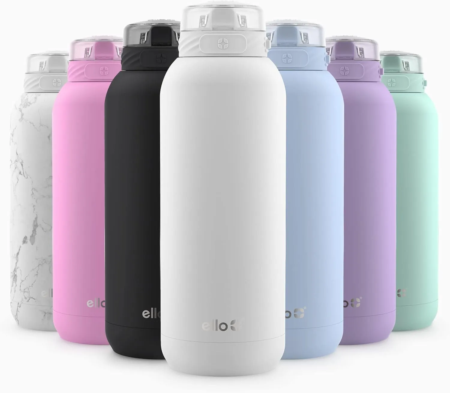 Ello stainless steel water bottle with straw leakproof and reusable