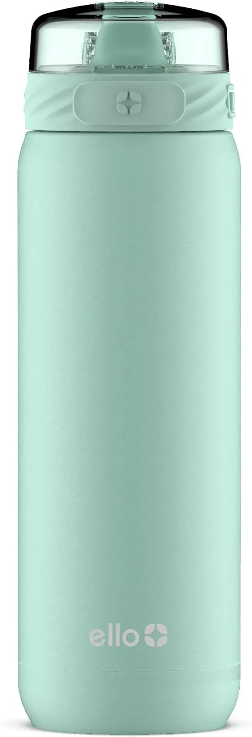 Ello stainless steel water bottle with straw leakproof and reusable