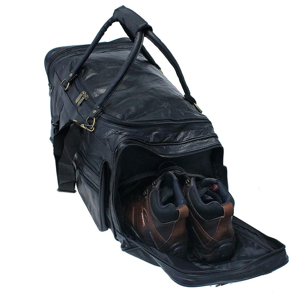 Extra Large Patch Leather Duffel Bag #P1533PK