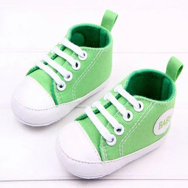 Fashion Infant Toddler Newborn Shoes Baby Girl Boy Sports Sneakers Soft Bottom Anti-slip T-tied First Walkers Prewalker