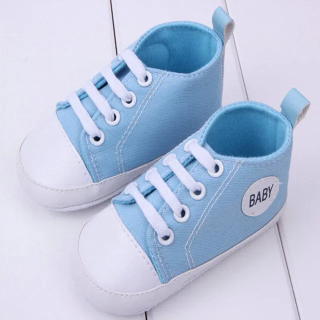 Fashion Infant Toddler Newborn Shoes Baby Girl Boy Sports Sneakers Soft Bottom Anti-slip T-tied First Walkers Prewalker