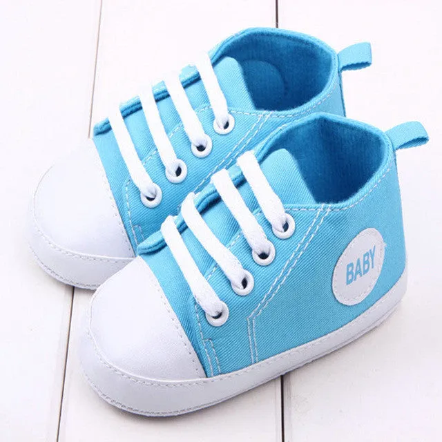 Fashion Infant Toddler Newborn Shoes Baby Girl Boy Sports Sneakers Soft Bottom Anti-slip T-tied First Walkers Prewalker