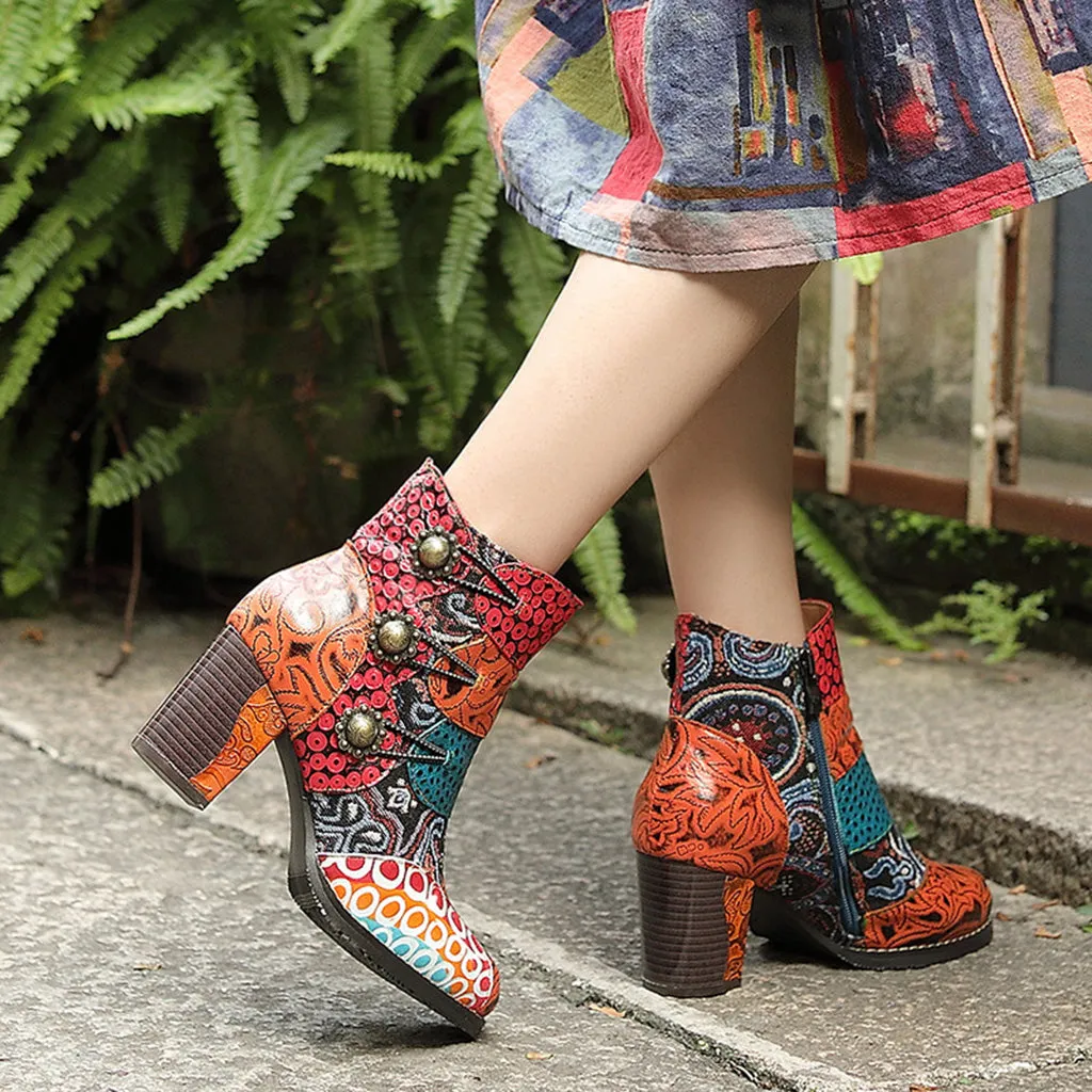 Fashion Retro Leather Bohemian Boots | Gift Shoes