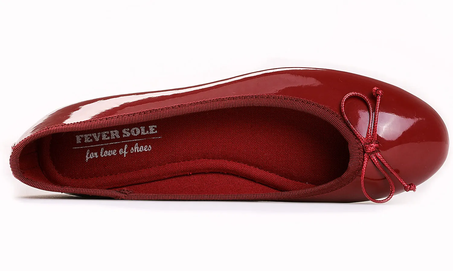 Feversole Women's Macaroon Burgundy Memory Foam Cushion Insock Patent Ballet Flat