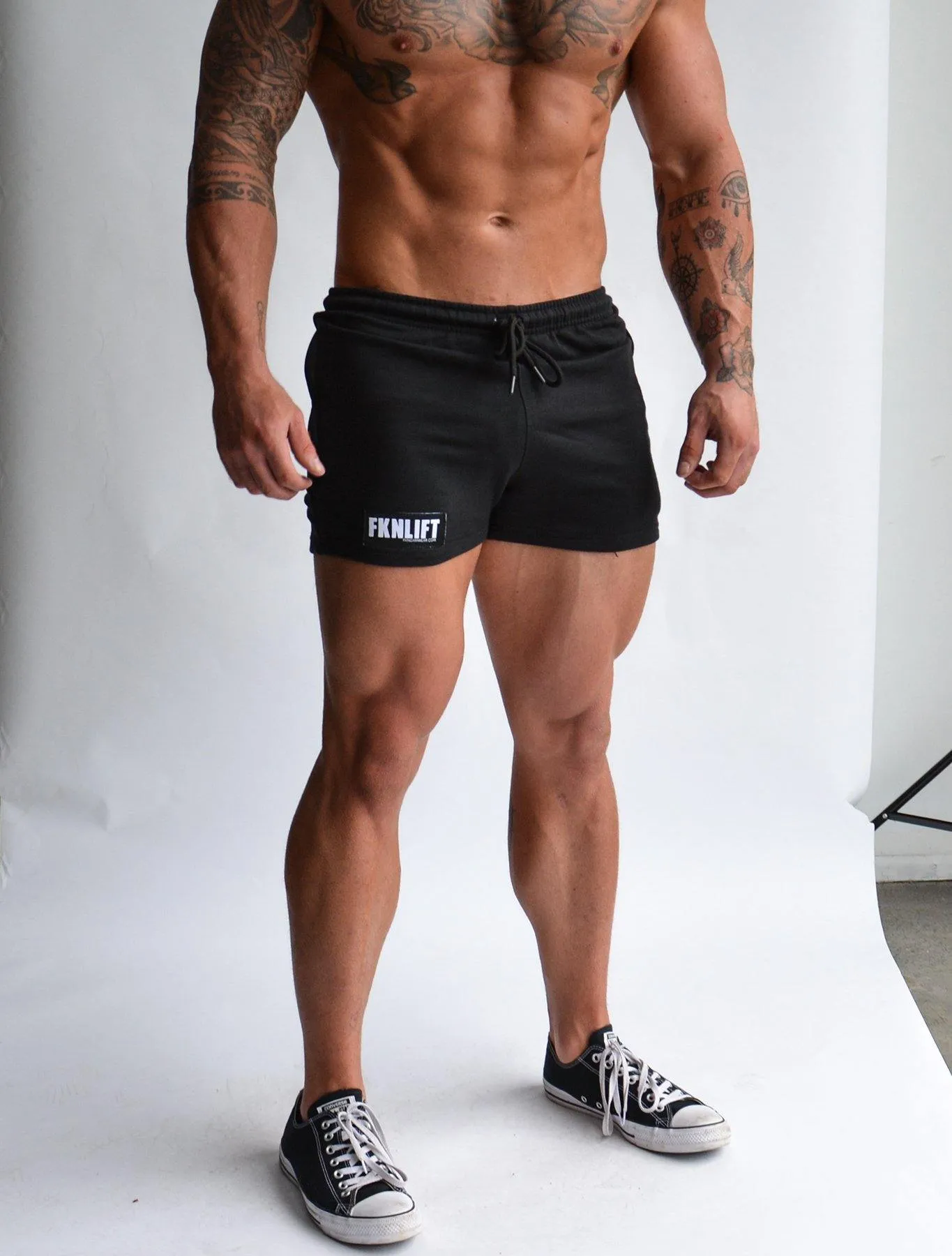 FKNLIFT | Men's 100% Cotton Gym Shorts | Black