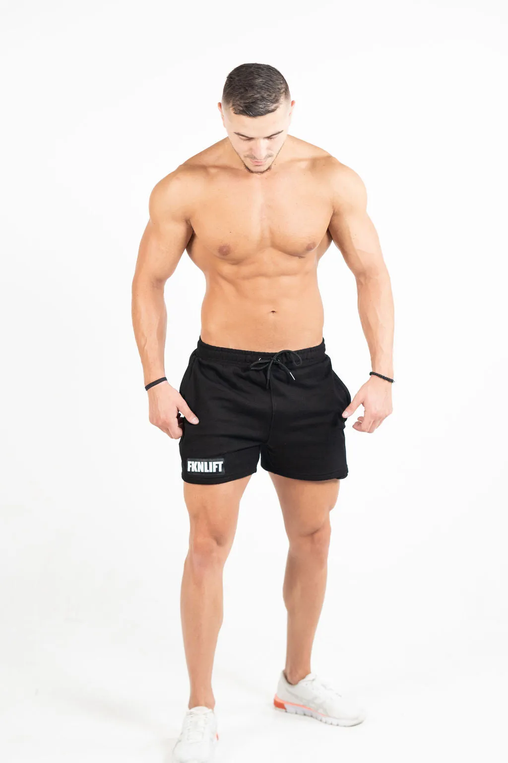 FKNLIFT | Men's 100% Cotton Gym Shorts | Black