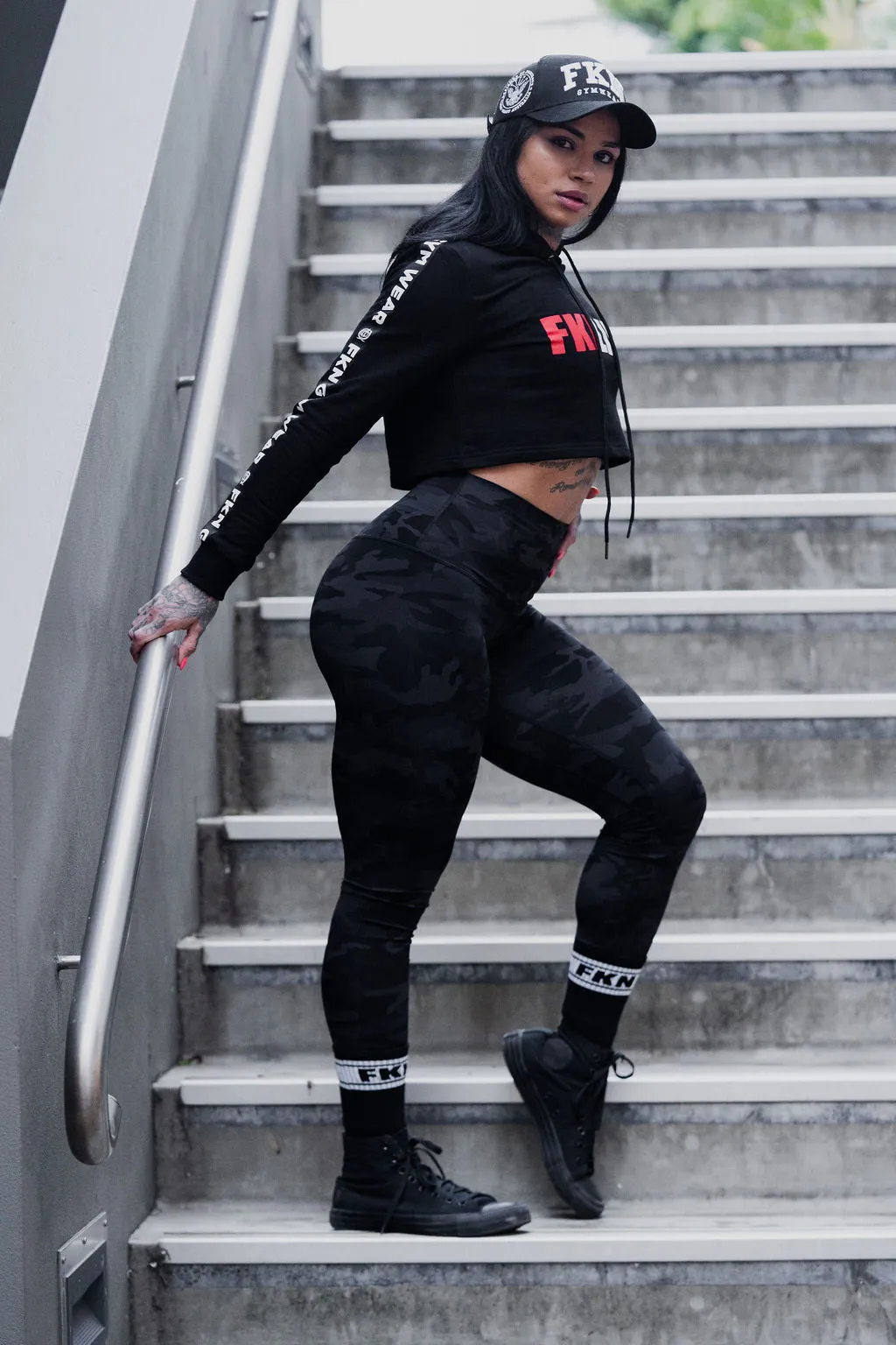 FKNLIFT | Women's Cropped Gym Hoodie | Black