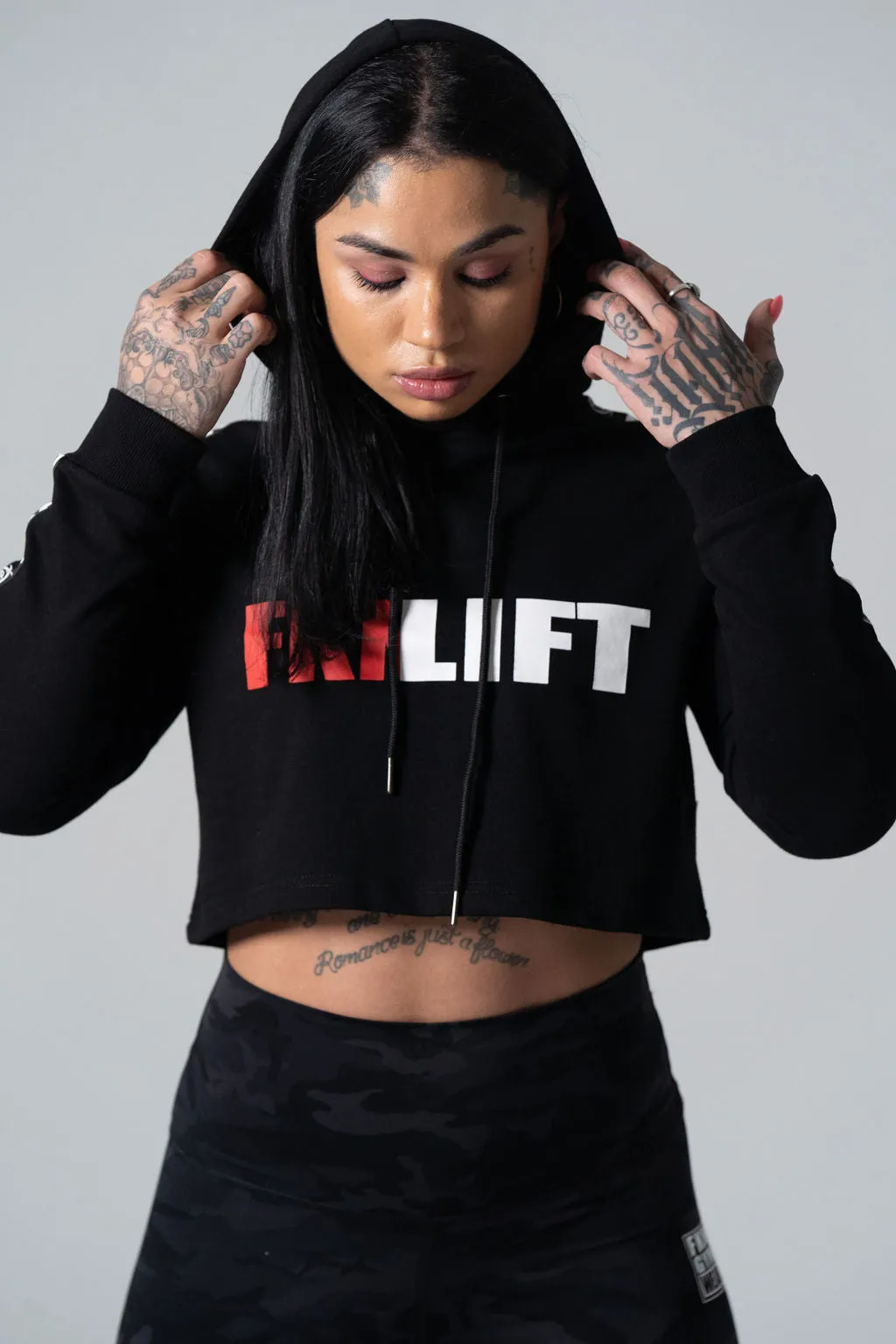 FKNLIFT | Women's Cropped Gym Hoodie | Black