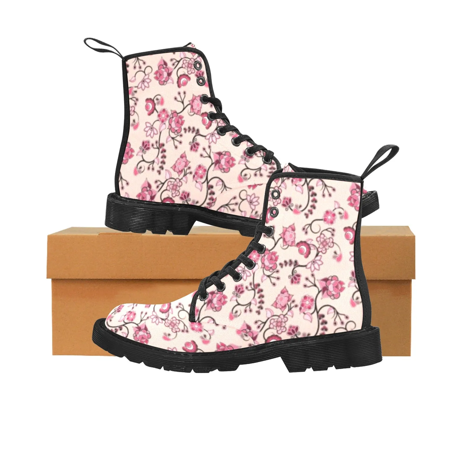 Floral Amour Boots for Women (Black)