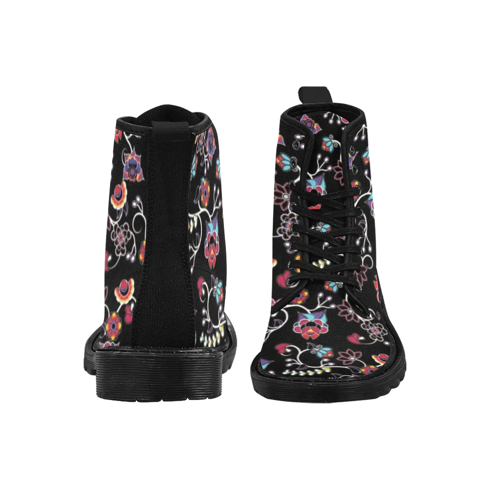 Floral Danseur Boots for Women (Black)