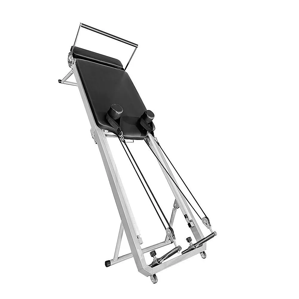 Foldable Pilates Reformer with Aluminium Rail, 135kg Capacity