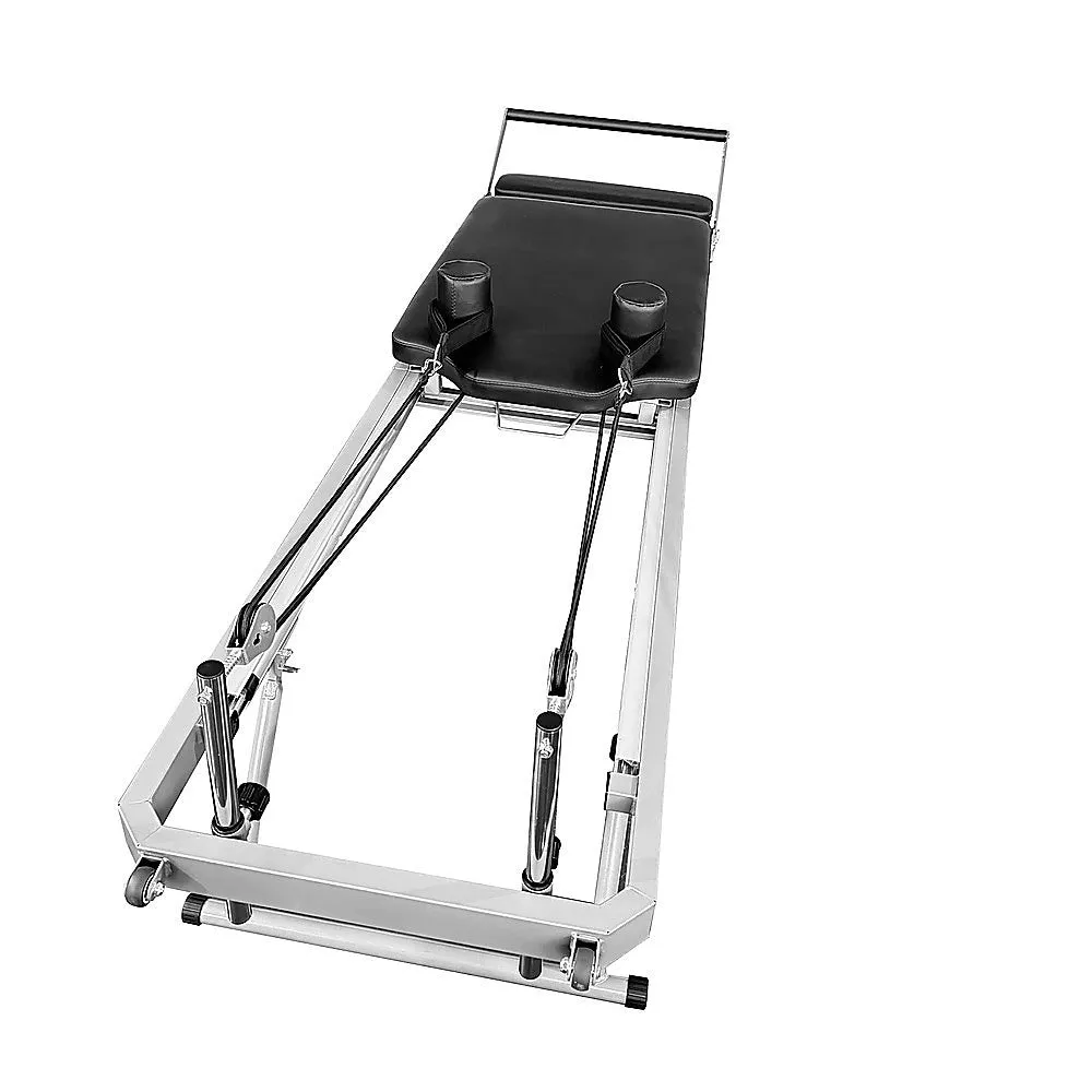 Foldable Pilates Reformer with Aluminium Rail, 135kg Capacity