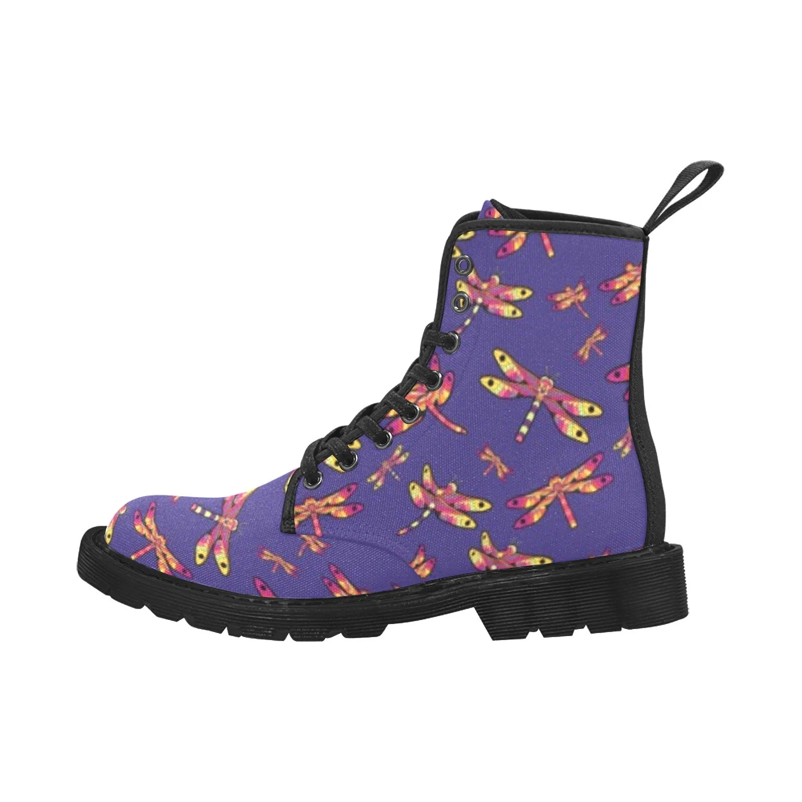 Gathering Purple Boots for Women (Black)