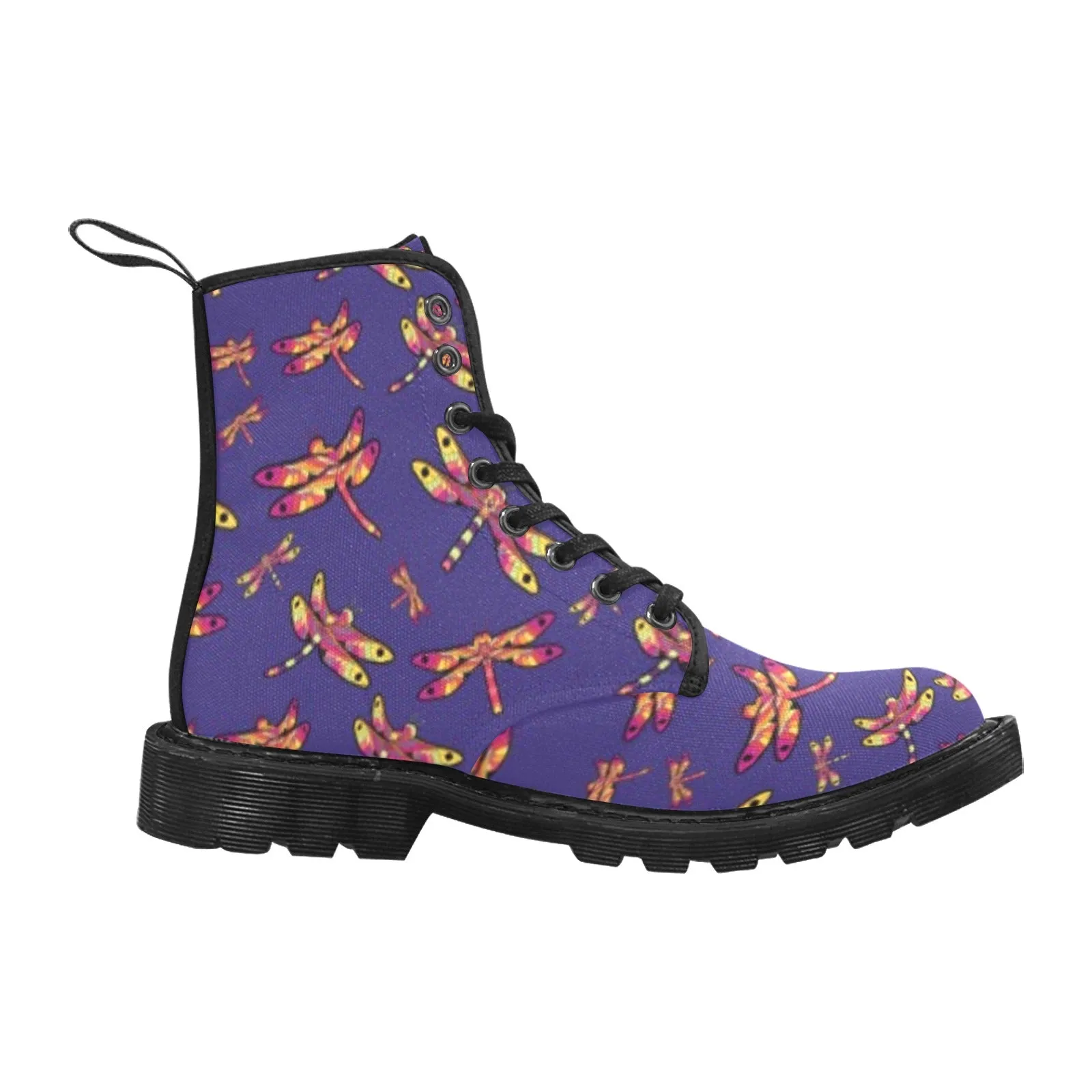 Gathering Purple Boots for Women (Black)