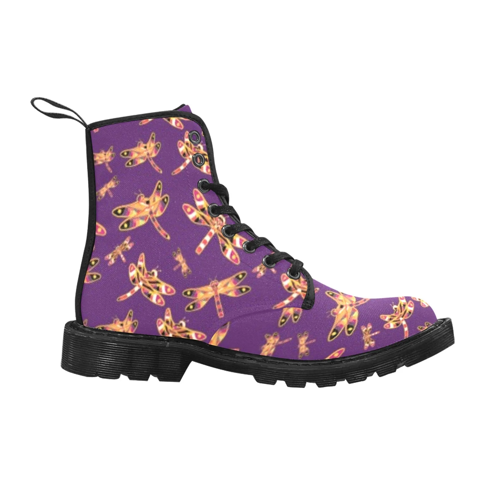 Gathering Yellow Purple Boots for Men (Black)