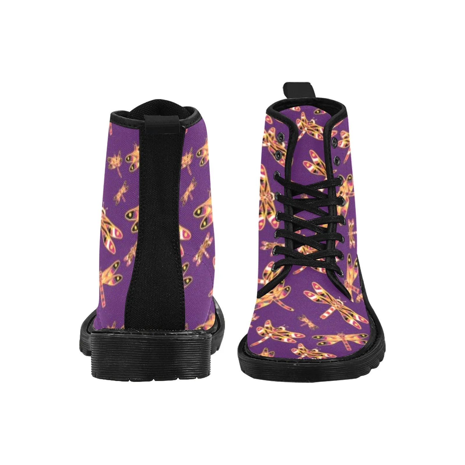 Gathering Yellow Purple Boots for Men (Black)