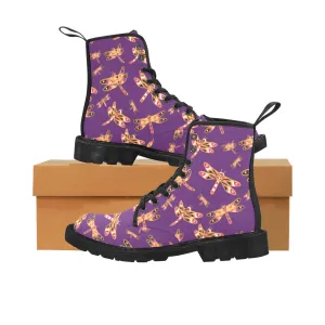 Gathering Yellow Purple Boots for Men (Black)