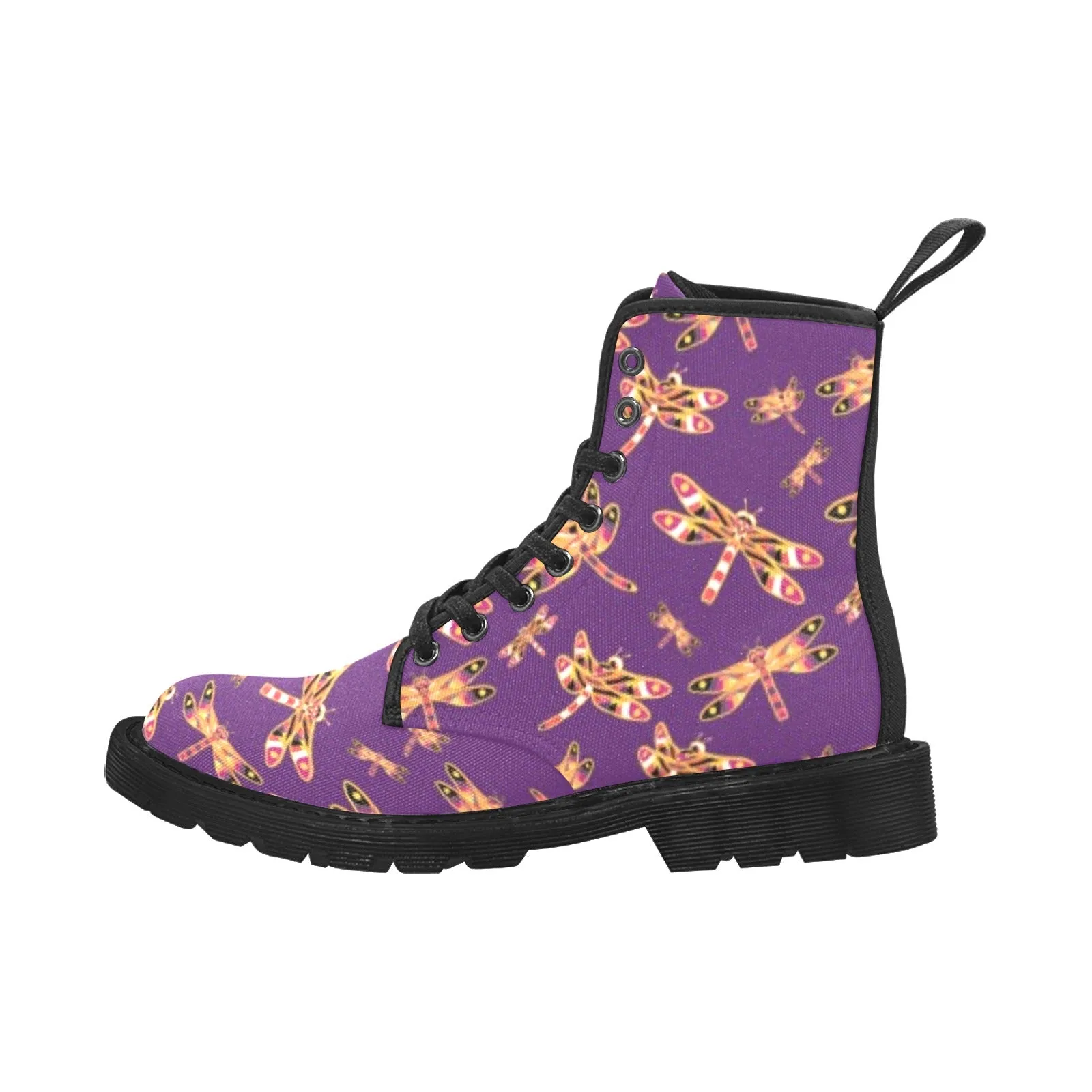 Gathering Yellow Purple Boots for Men (Black)