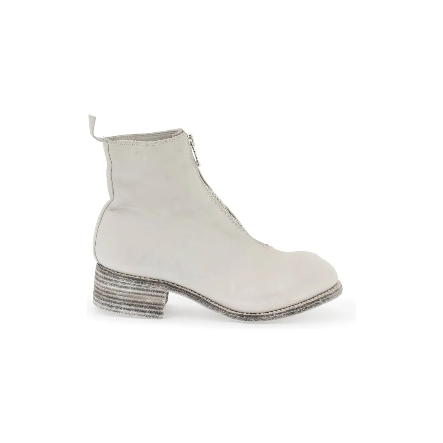 Guidi front zip leather ankle boots