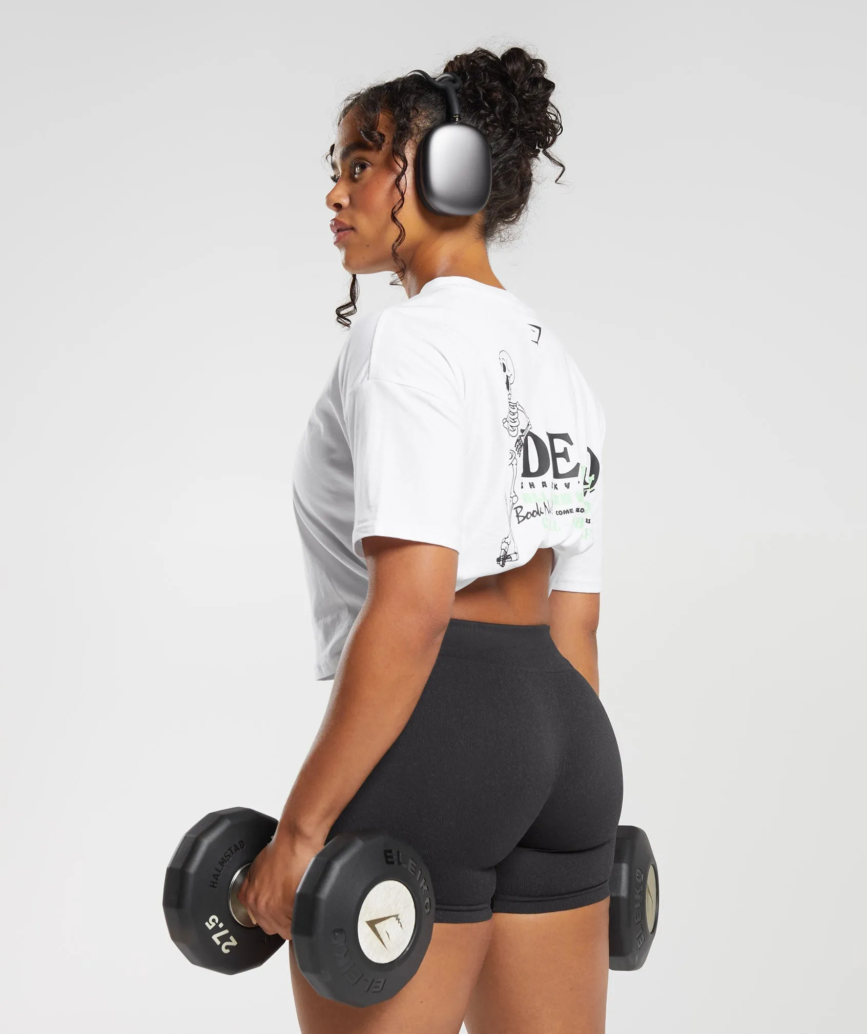 Gymshark Dead Lift Midi Tee - White