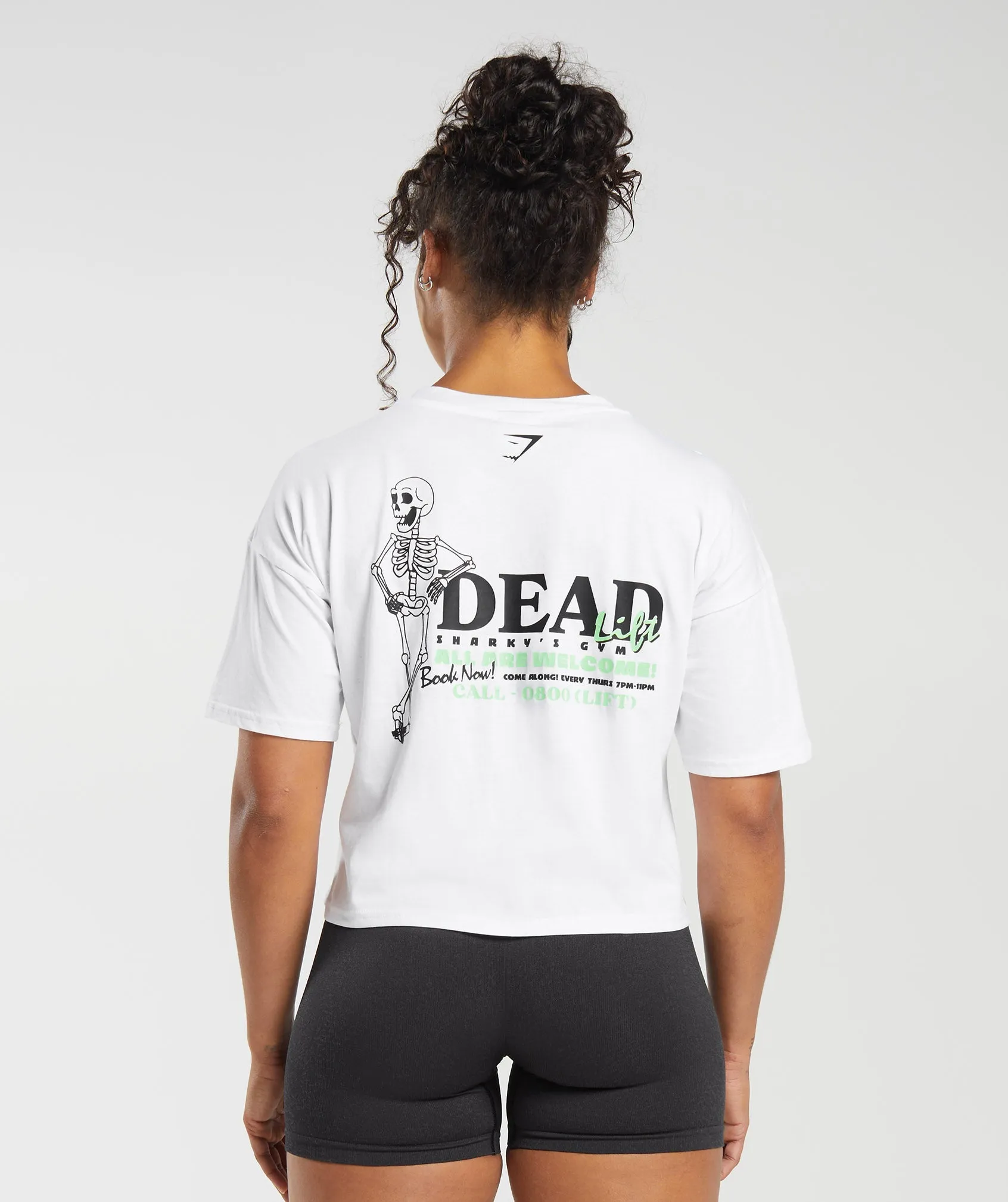 Gymshark Dead Lift Midi Tee - White