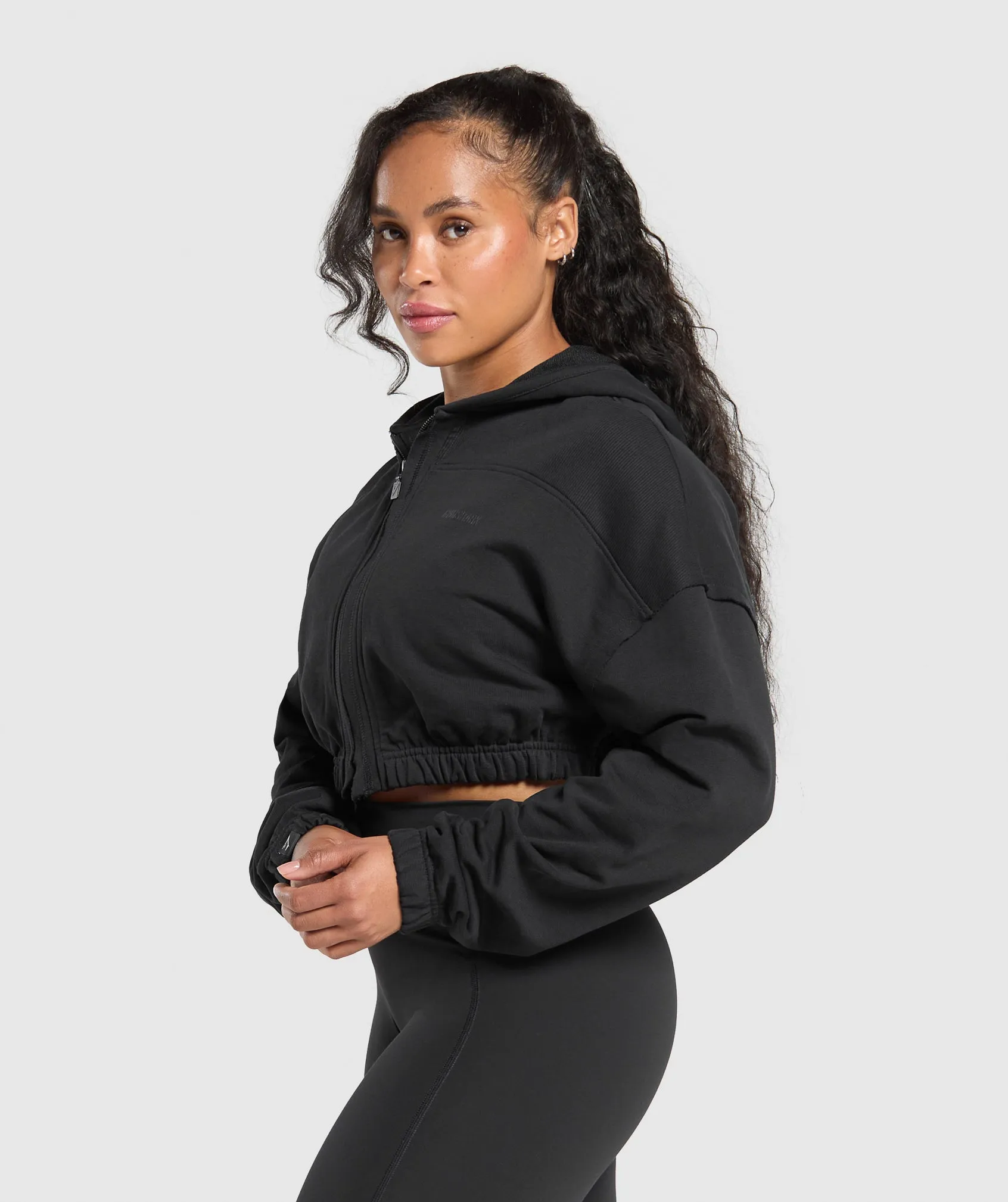 Gymshark Superset Crop Zip Hoodie - Black