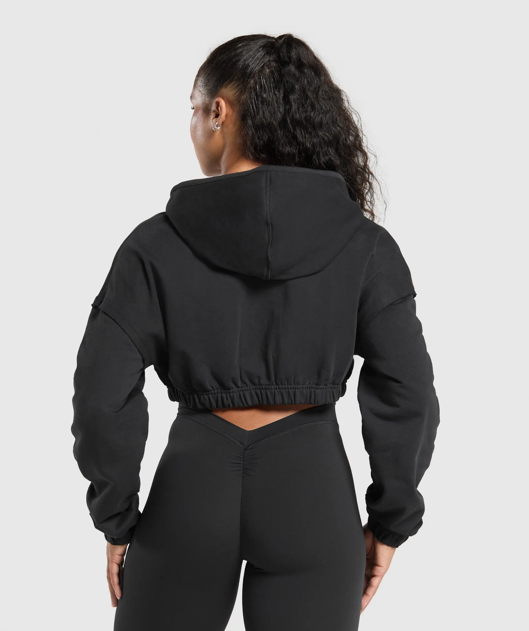 Gymshark Superset Crop Zip Hoodie - Black